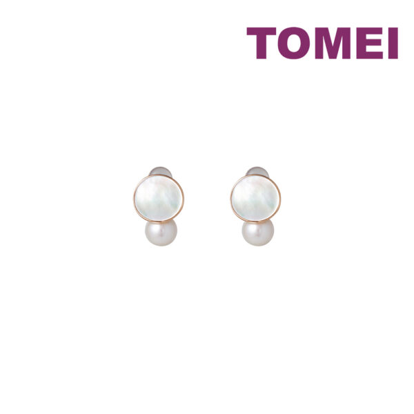Pearl With MOP Earrings in 18K Rose Gold