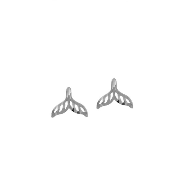 Mermaid Tails Earrings in 18K White Gold