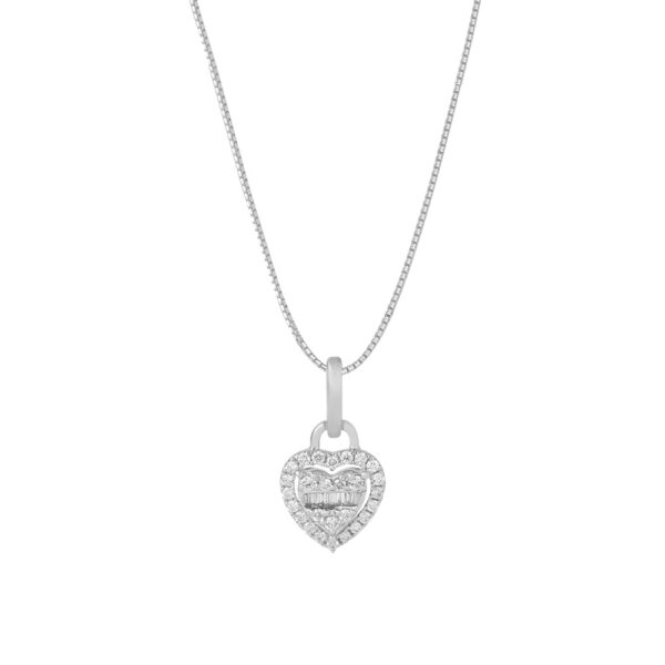 Heart Pendant In 18K White Gold