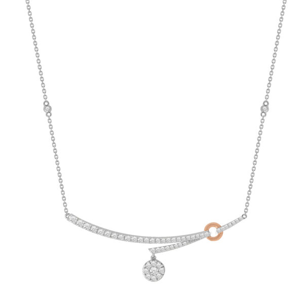 Diamond Necklace in 18K White and Rose Gold