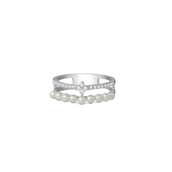Pearl Ring in 18K White Gold