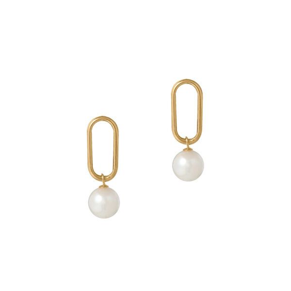 Pearl Earrings in 18K Yellow Gold