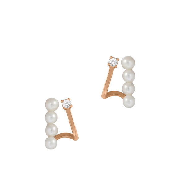 Pearl Earrings in 18K Rose Gold