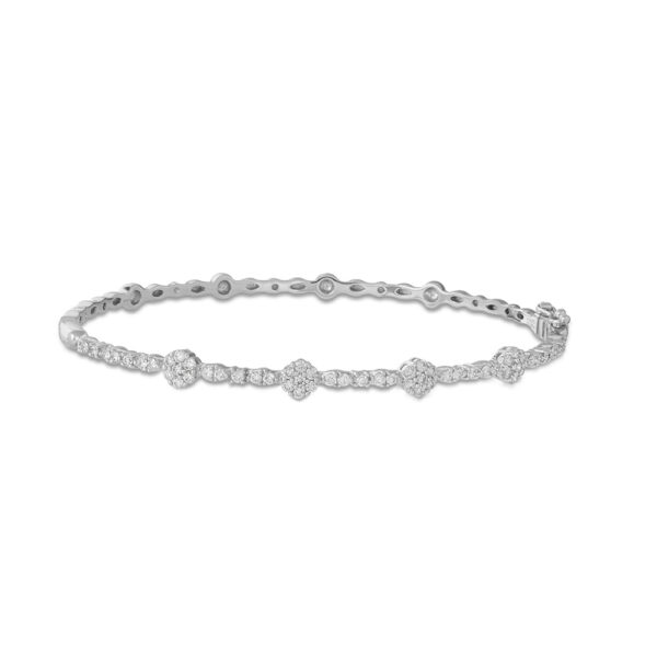 Diamond Bangle in 18K White Gold