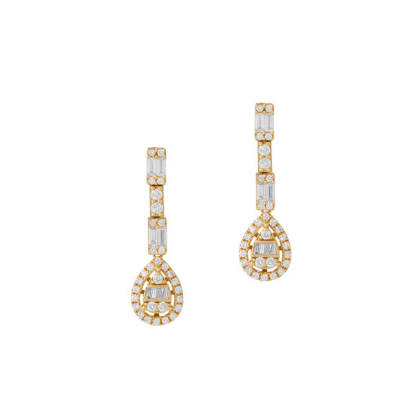 Droplet Diamond Earrings in 18K Yellow Gold