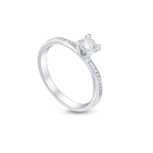 PERFECTION Sleek Solitaire Ring in White Gold