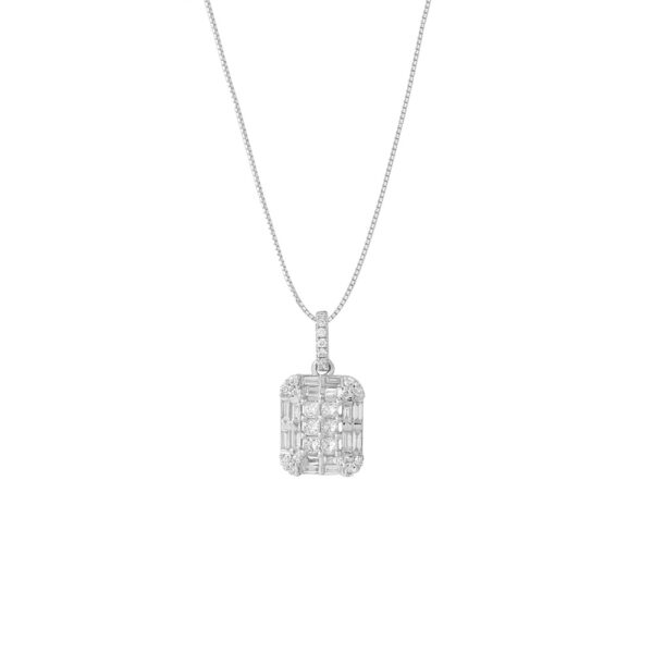 Diamond Pendant in 18K  White Gold