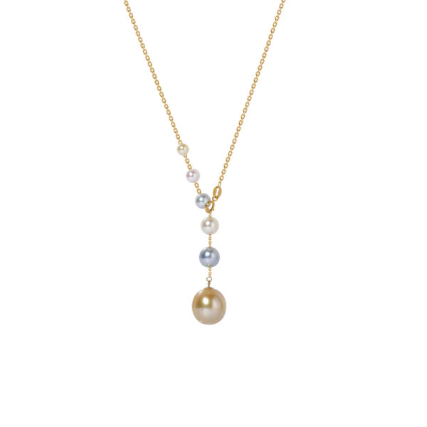 Mixed Pearl Necklace in 18K Yellow Gold