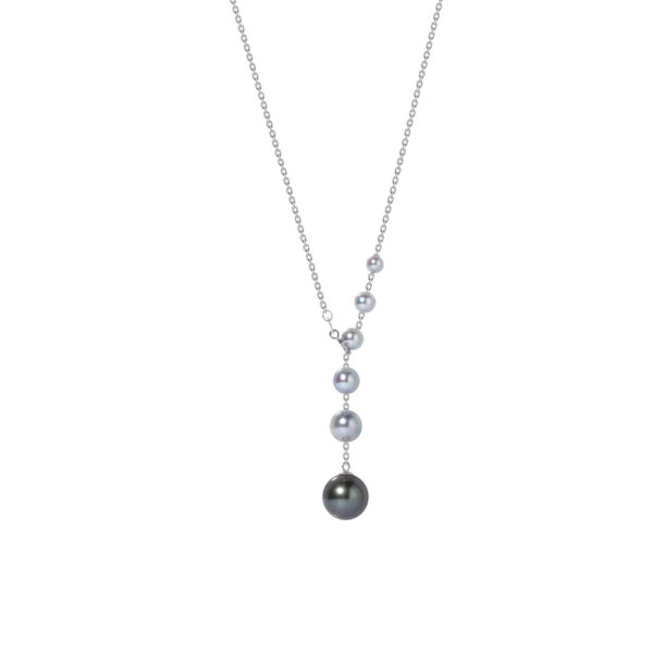 Mixed Pearl Necklace in 18K White Gold