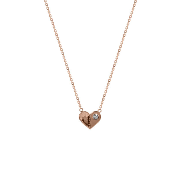 Heart Necklace in 18K Rose Gold