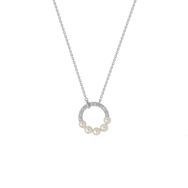 Pearl Necklace in 18K White Gold