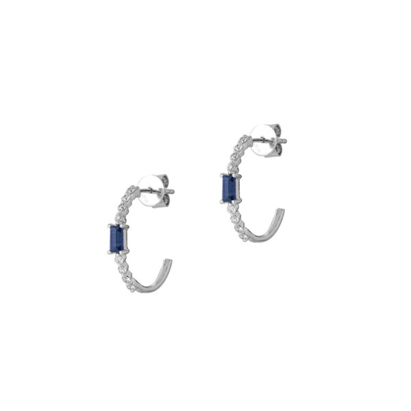 Sapphire Earrings in 18K White Gold
