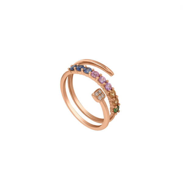 Fancy Sapphire Ring in 18K Rose Gold