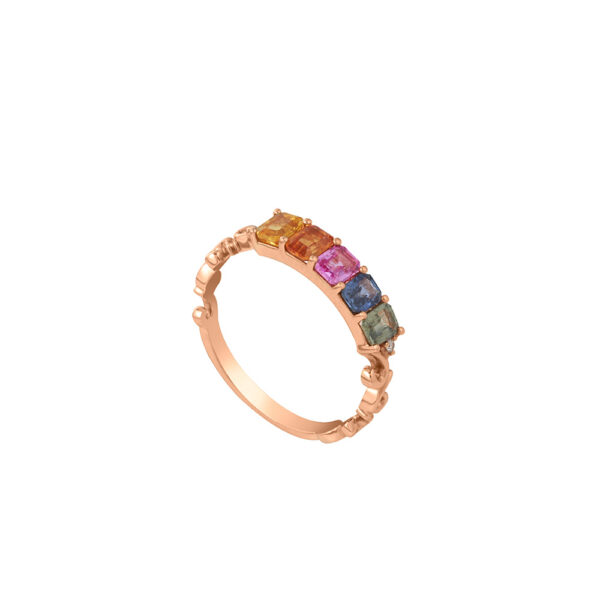 Fancy Sapphire Ring in 18K Rose Gold