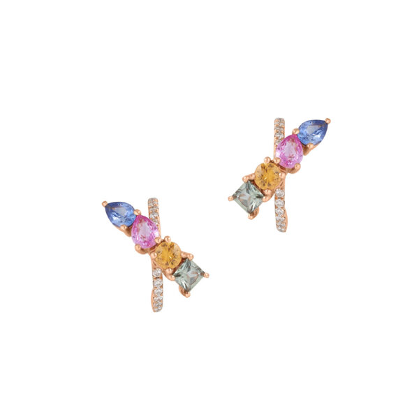 Fancy Sapphire Earrings in 18K Rose Gold