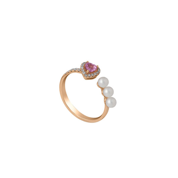 Pink Sapphire Ring in 18K Rose Gold
