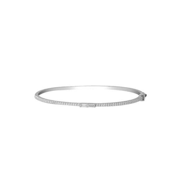 Diamond Bangle in 14K White Gold