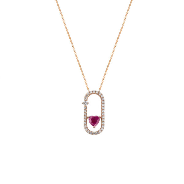 Ruby Necklace in 18K Rose Gold