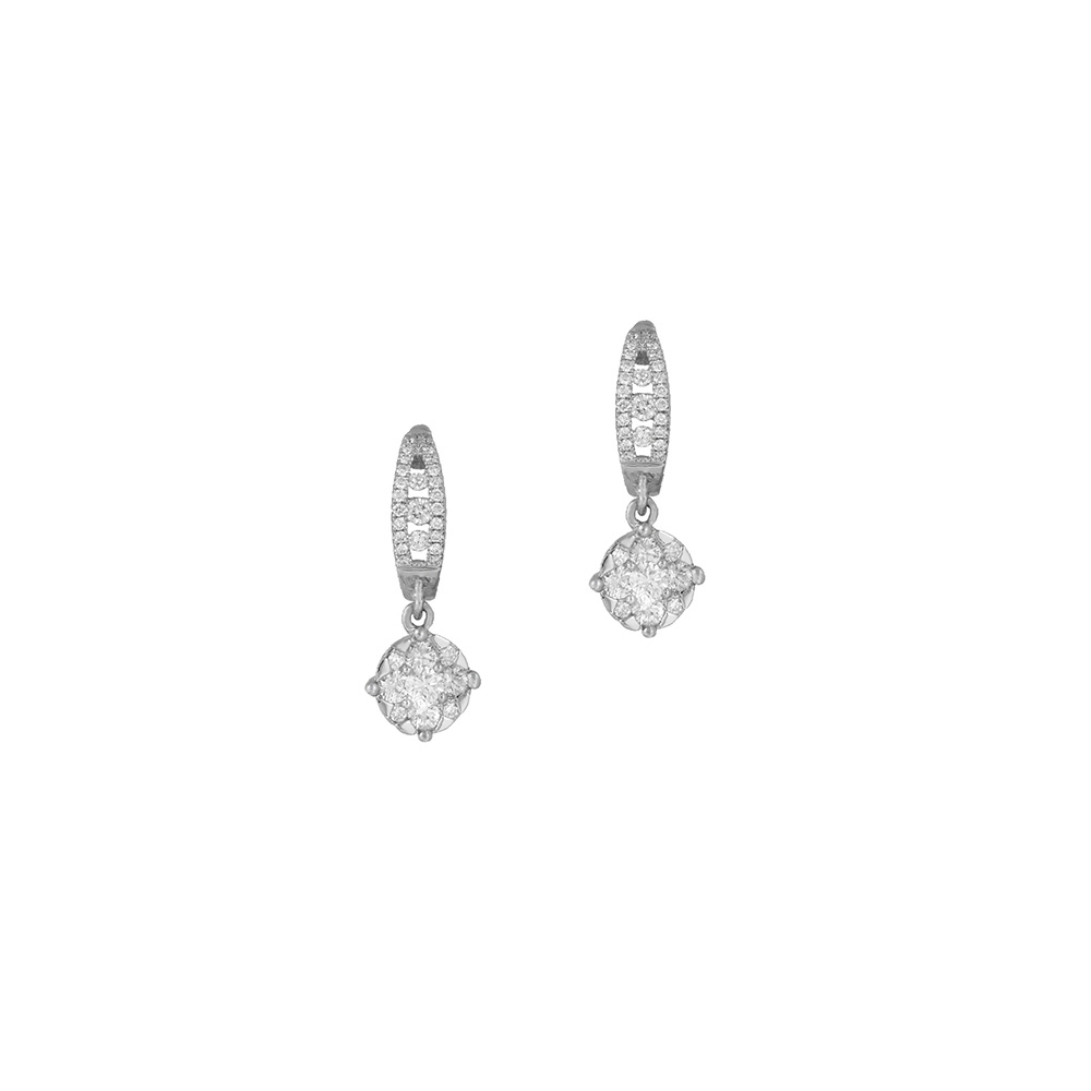 Diamond Earrings in 18K White Gold