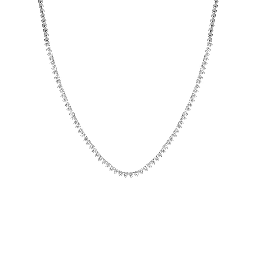 Tennis Necklace in 18K White Gold