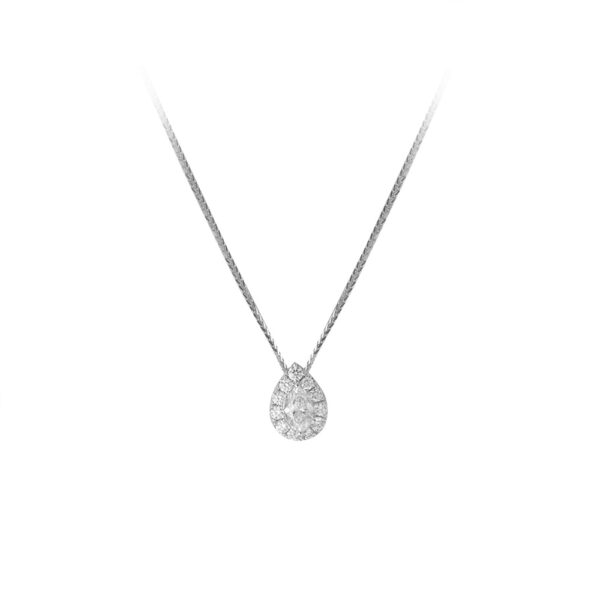 Waterdrop Necklace in 18K White Gold
