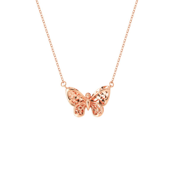 Butterfly Necklace in 18K Rose Gold
