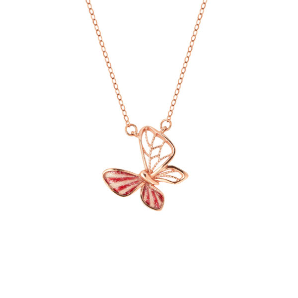 Butterfly Necklace in 18K Rose Gold