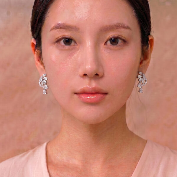 Diamond Earrings in 18K White Gold